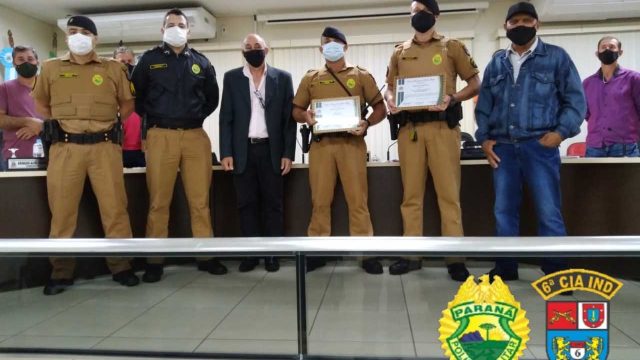 Policiais militares recebem Moção de Aplauso em Jardim Alegre