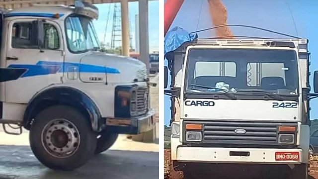 caminhões roubados O roubo foi na madrugada desta terça-feira (7) / Foto: Reprodução Canal HP