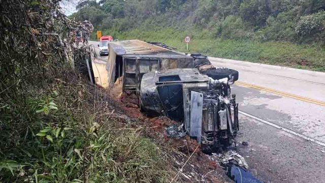 O acidente foi entre os dois acessos de Clevelândia/Foto: Clevelândia Online