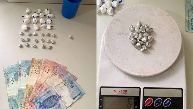 Detido estava em posse de entorpecentes e dinheiro / Foto: PMPR