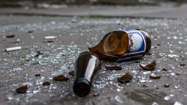 Vitima foi atingida dom garrafa / Foto: REprodução/Ilustração