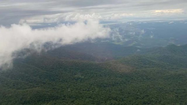 Operação de buscas por aeronave na Serra do Mar do Paraná — Foto: BPMOA